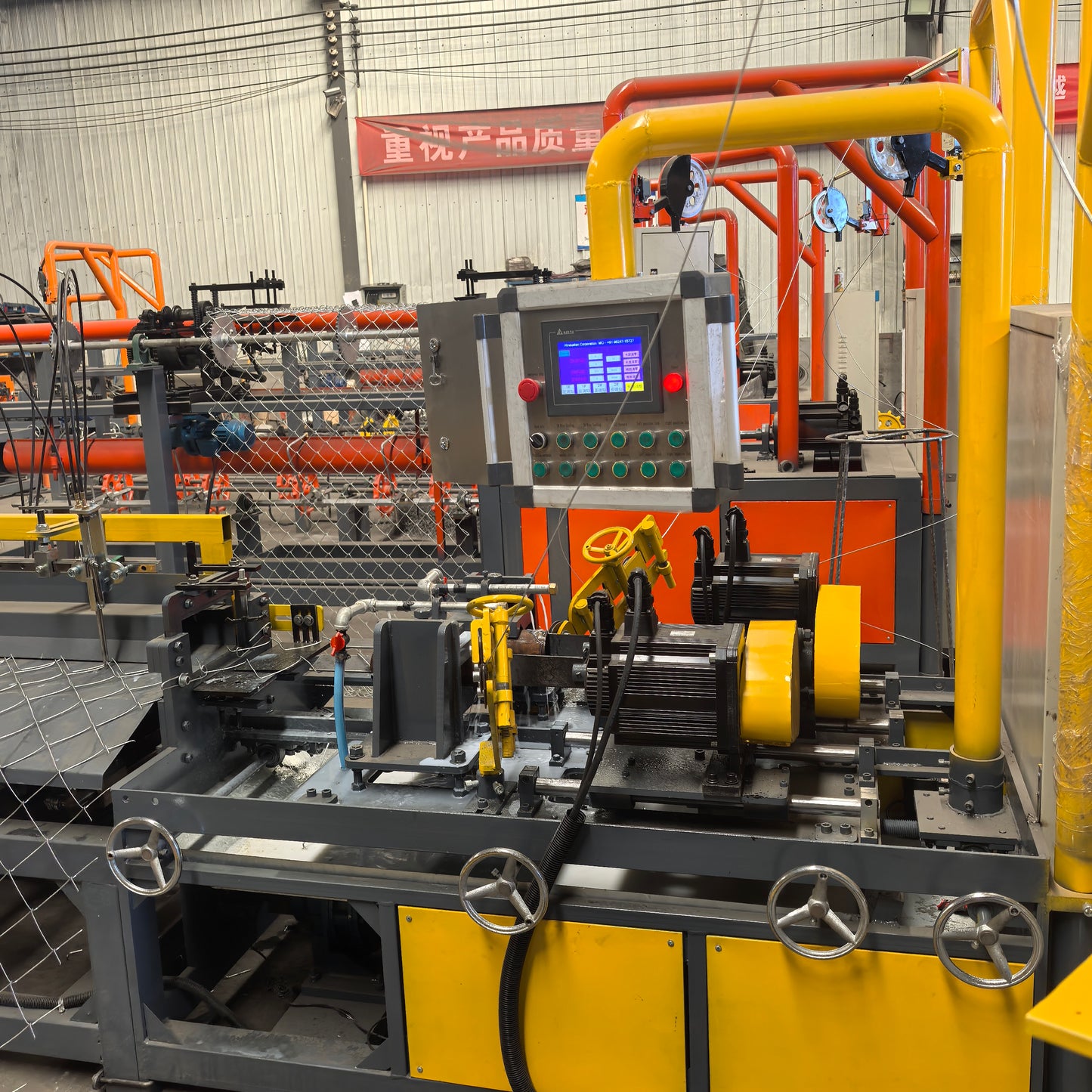 Double Wire Double Mold Chain Link Fence Making Machine