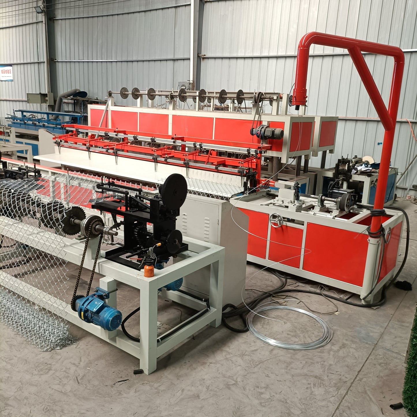2m Width Single Wire Fully Automatic Chain link Fence Making Machine